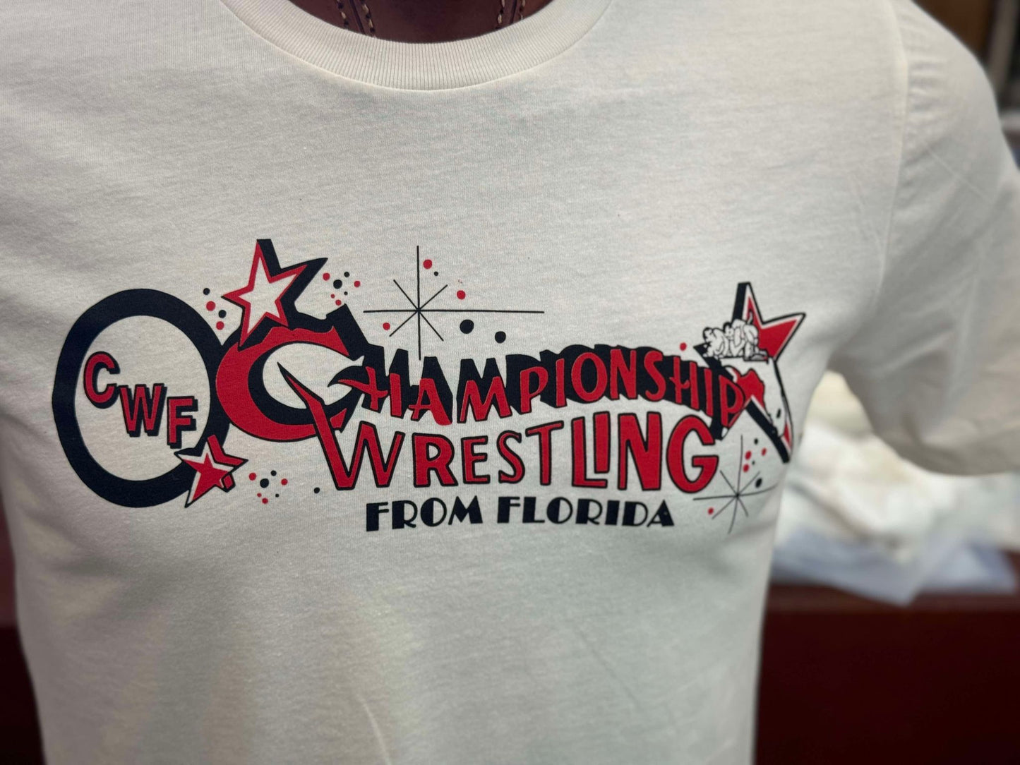 Championship Wrestling from Florida Vintage White Tee