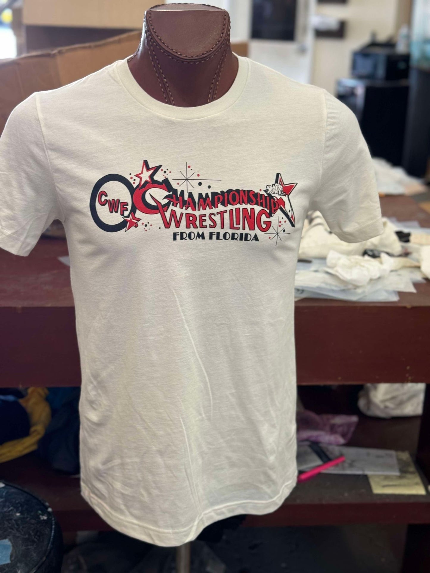Championship Wrestling from Florida Vintage White Tee